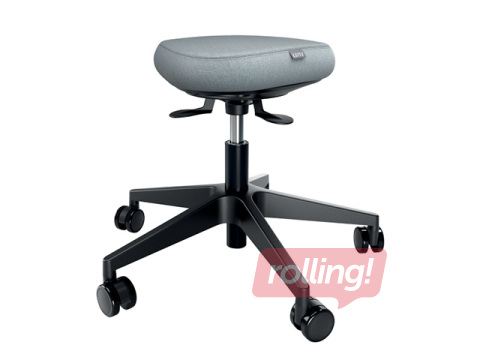 Aktīvās sēdēšanas krēsls Leitz Ergo, ar komfortablu kustīgo sēdekli, ar riteņiem, melns, pelēks