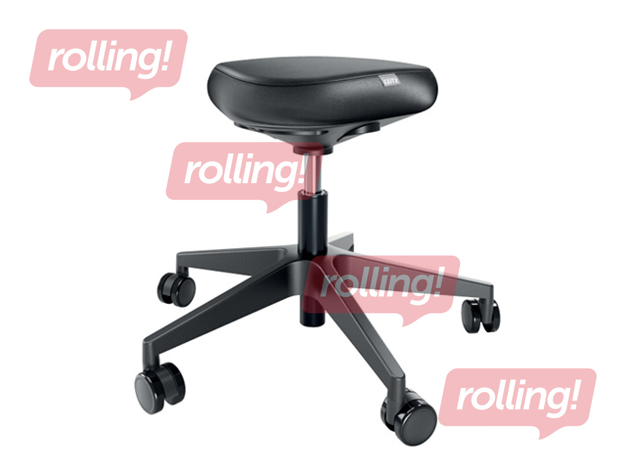 Aktiivse istumise tool Leitz Ergo, mugava istmega, ratastega, must