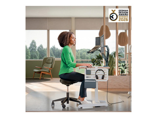 Aktiivse istumise tool Leitz Ergo, mugava istmega, ratastega, must