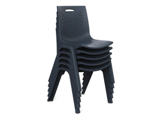 Visitor Chair PP, interconnectable, black