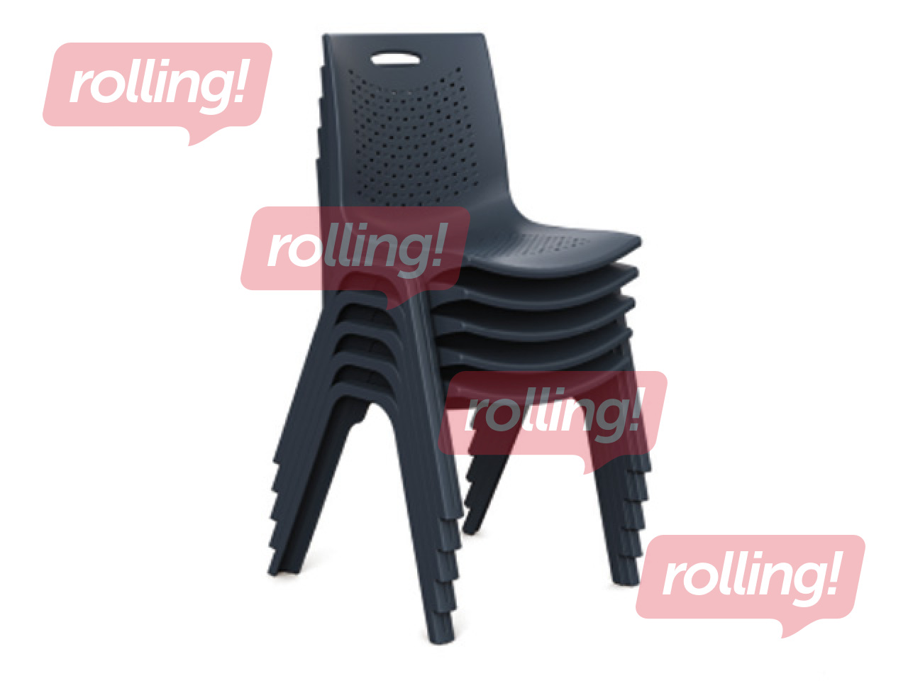 Visitor Chair PP, interconnectable, black