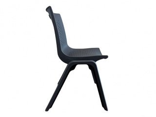 Visitor Chair PP, interconnectable, black