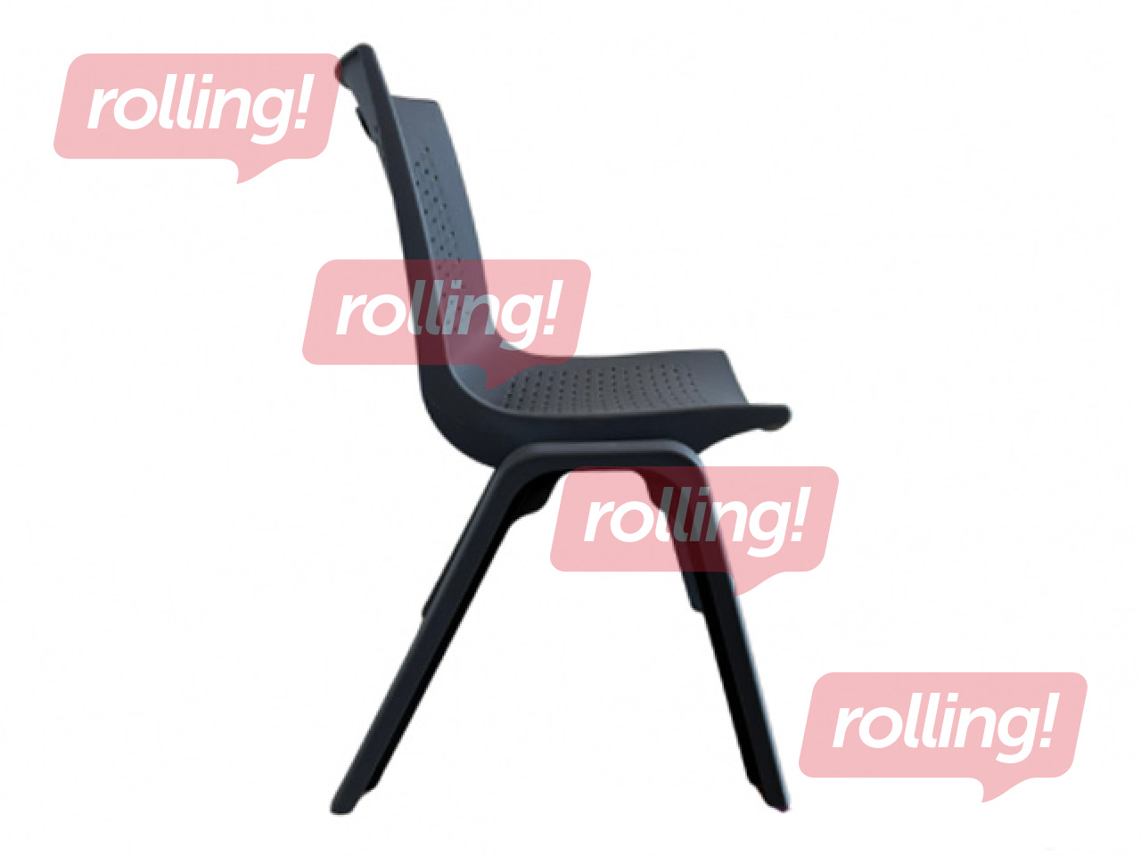 Visitor Chair PP, interconnectable, black