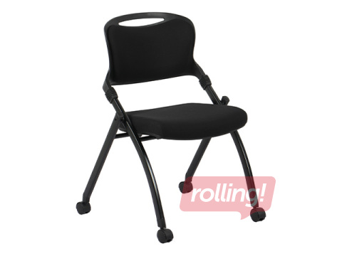 Külastajatool Lambada Go, kokkupandav, ratastel, must