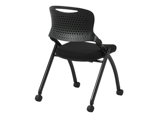 Külastajatool Lambada Go, kokkupandav, ratastel, must