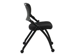 Külastajatool Lambada Go, kokkupandav, ratastel, must