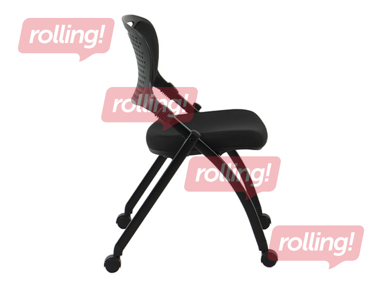 Visitor Chair Lambada Go, foldable, on wheels, black