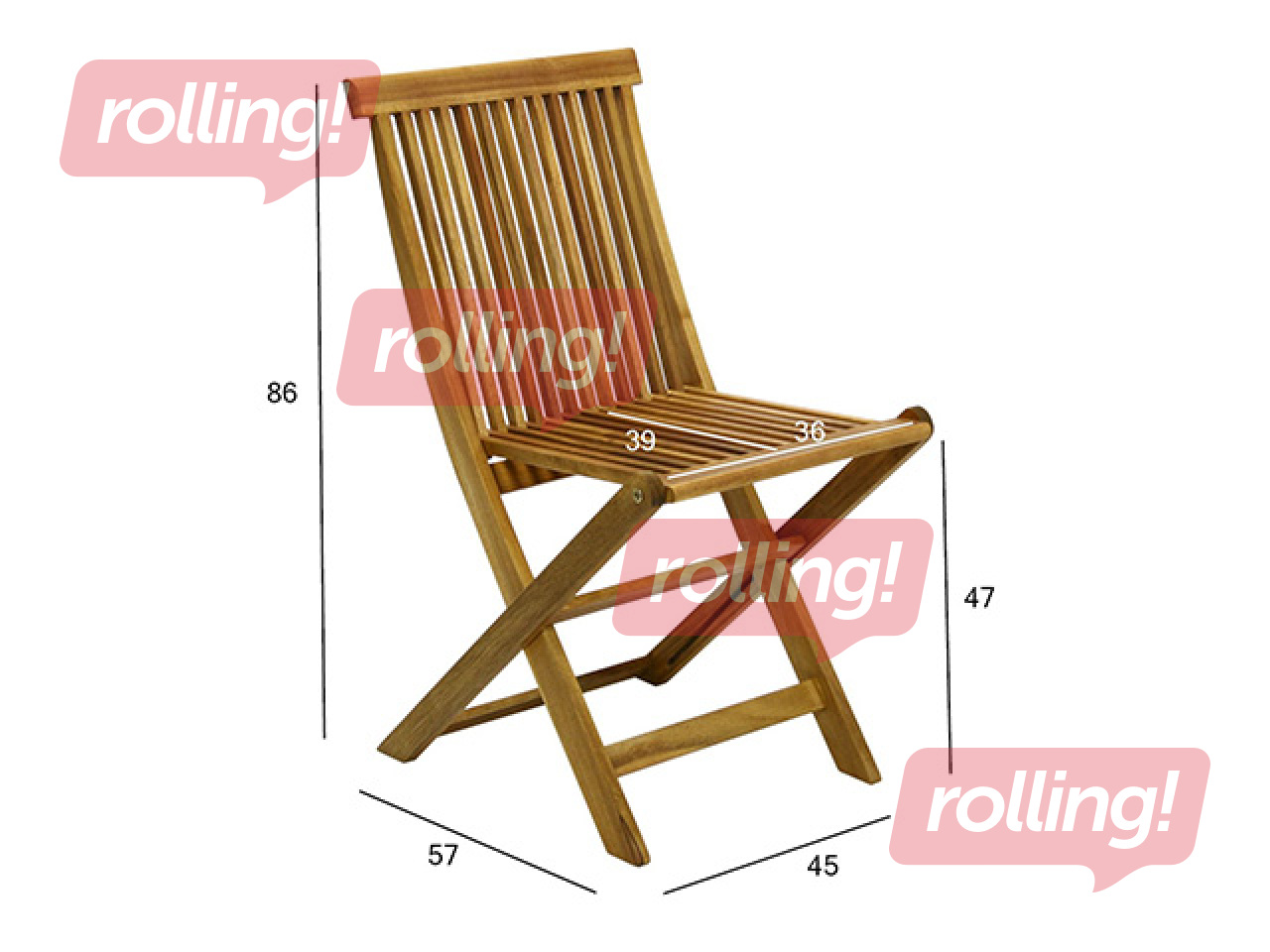 Стул Finlay, складной, акация