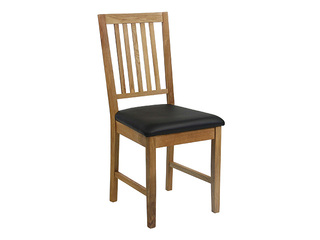 Chair Gloucester, oak, black artificial leather