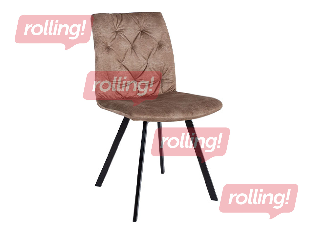 Krēsls Afton, melns rāmis, brūns sēdeklis