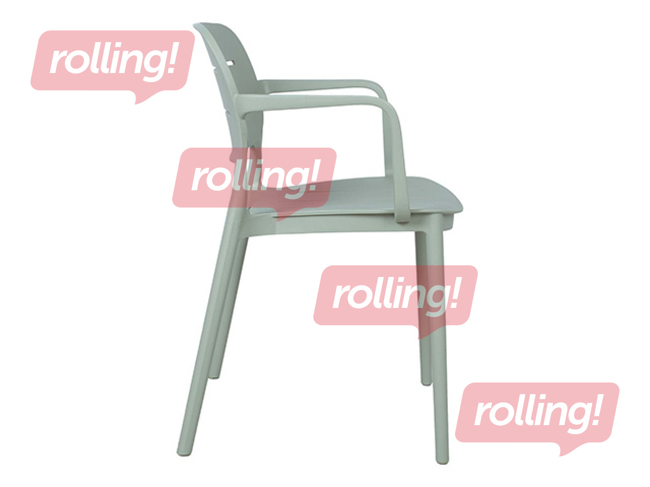 Chair Mango, plastic, green-grey