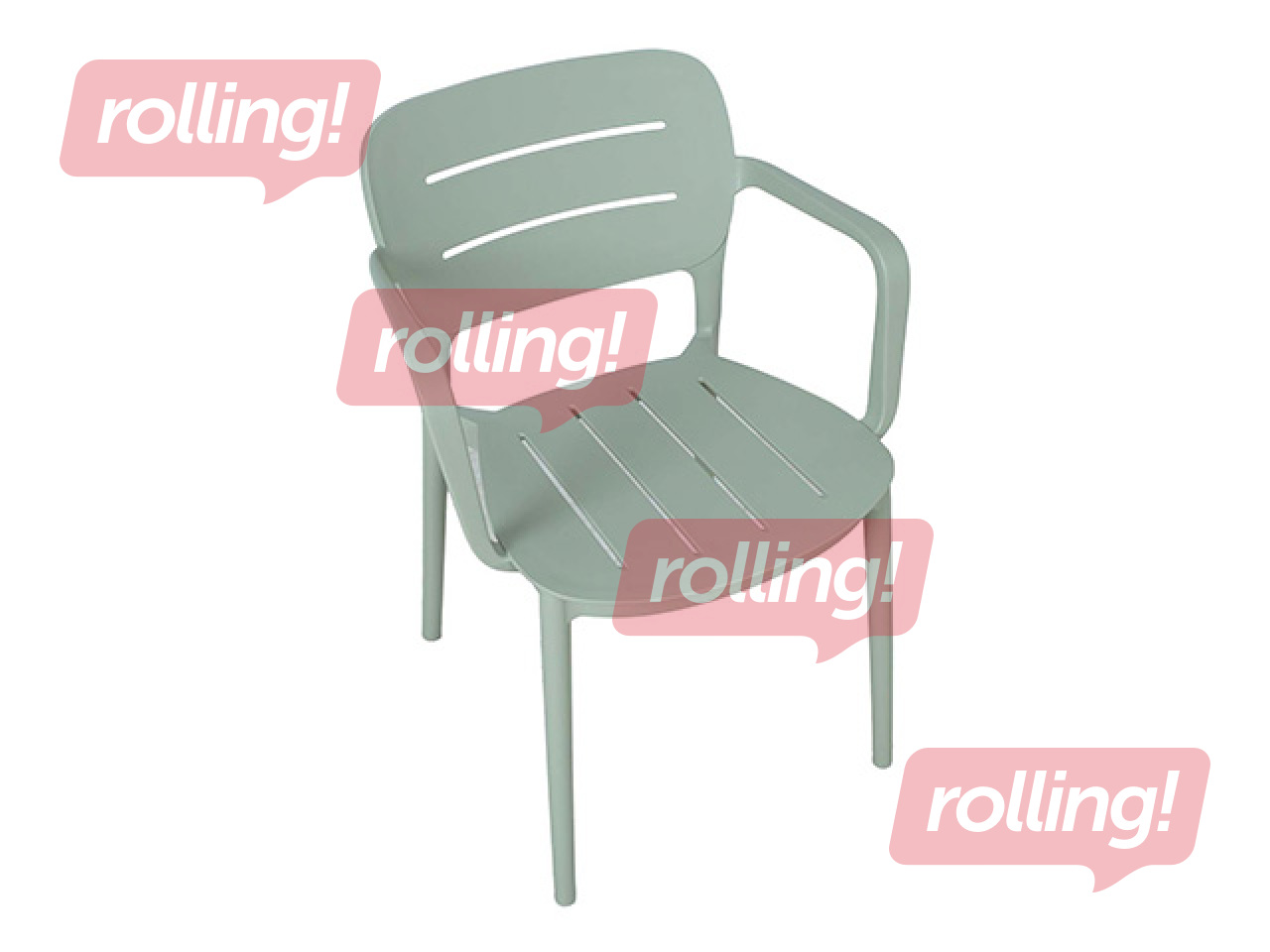 Chair Mango, plastic, green-grey
