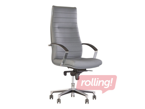 Кресло руководителя Iris, Steel MPD AL70, Lux, серая кожа