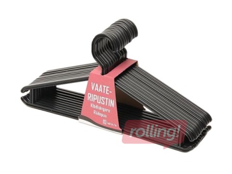 Plastic clothes hangers, balck 10 pcs.