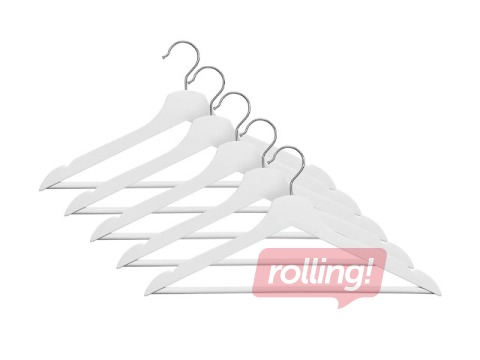 Riidepuu Domoletti, LSN001-W, valge, puit/metall, 5 tk.