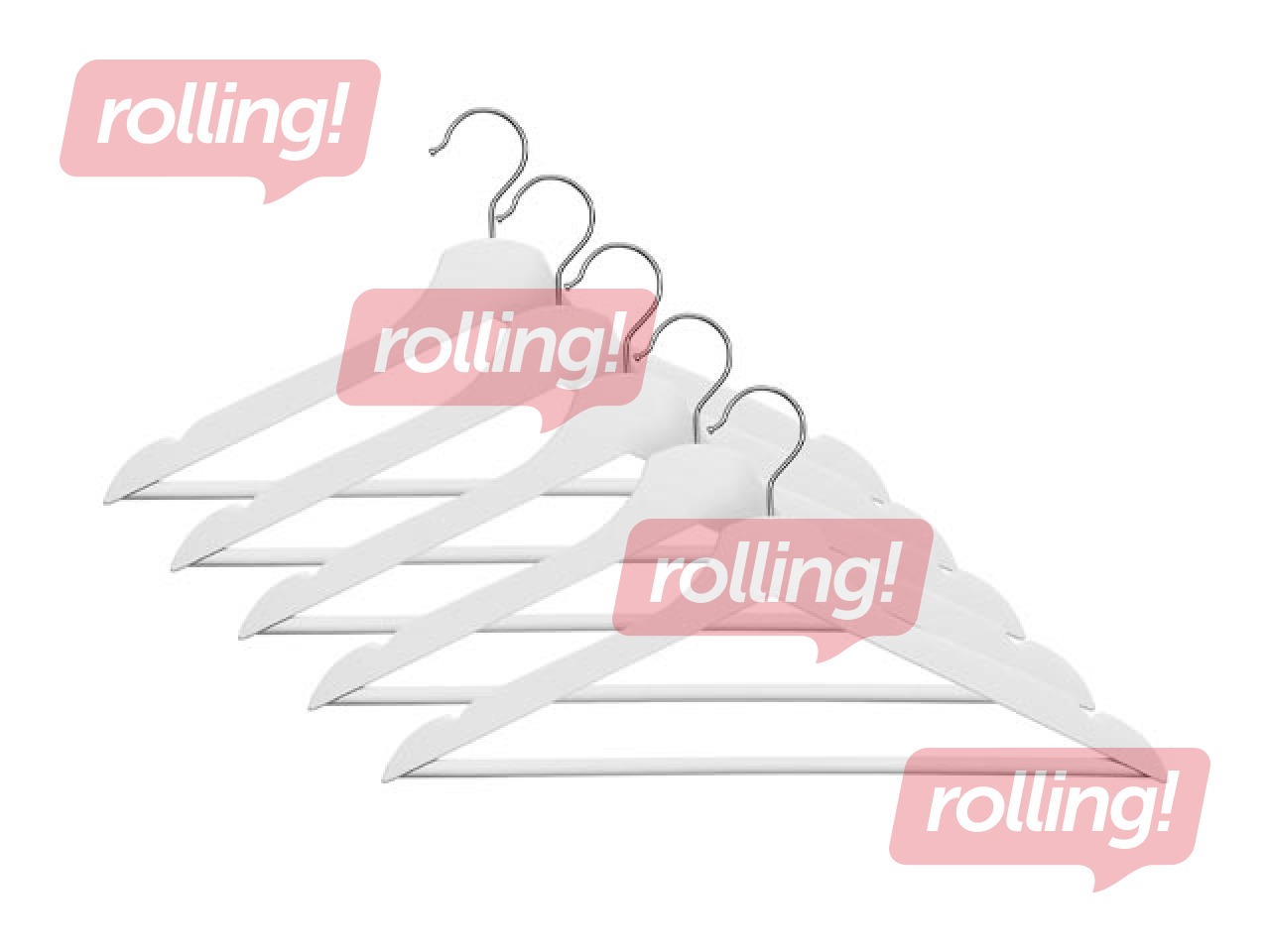 Riidepuu Domoletti, LSN001-W, valge, puit/metall, 5 tk.