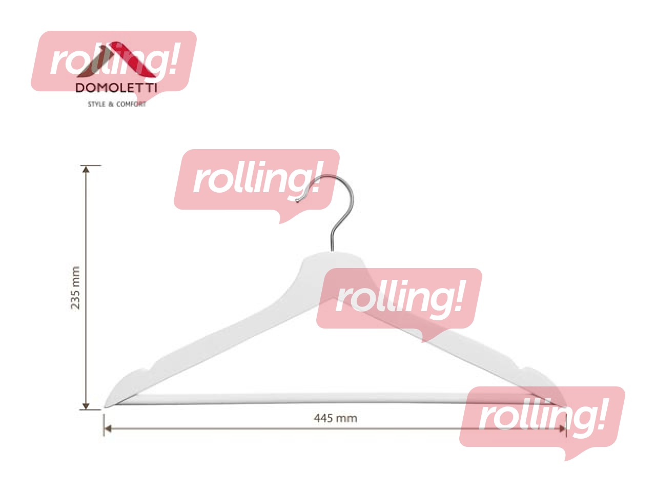 Riidepuu Domoletti, LSN001-W, valge, puit/metall, 5 tk.