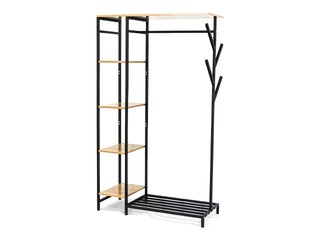 Riidepuu rest Domoletti Jolanta, must/puit, 170cm
