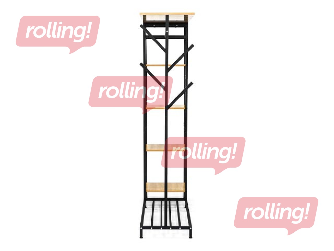 Riidepuu rest Domoletti Jolanta, must/puit, 170cm