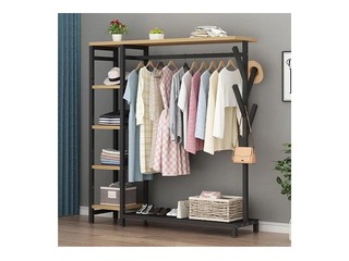 Riidepuu rest Domoletti Jolanta, must/puit, 170cm