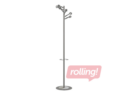 Coat Rack Unilux Bourgeon, Grey, 6 Hooks, 174cm