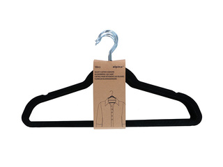 Clothes hangers Alpina, velvet coating, black, 10 pcs.