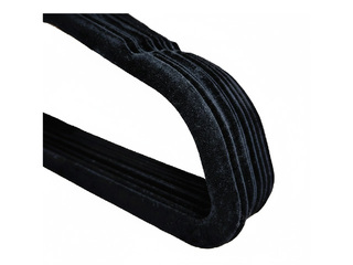 Clothes hangers Alpina, velvet coating, black, 10 pcs.