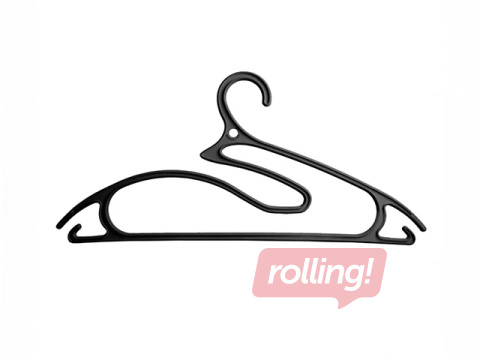 Clothes hangers Ordinett 5in1 Collection, plastic, black, 5 pcs.