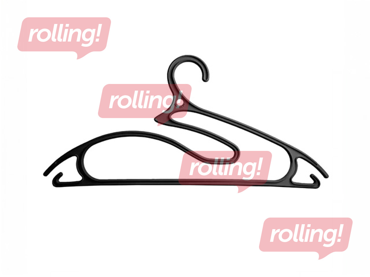 Clothes hangers Ordinett 5in1 Collection, plastic, black, 5 pcs.