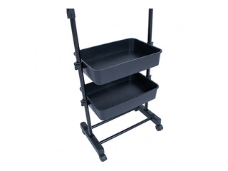 Riidestange Fergus, riiulitega, must, 47-77x29x92-165cm
