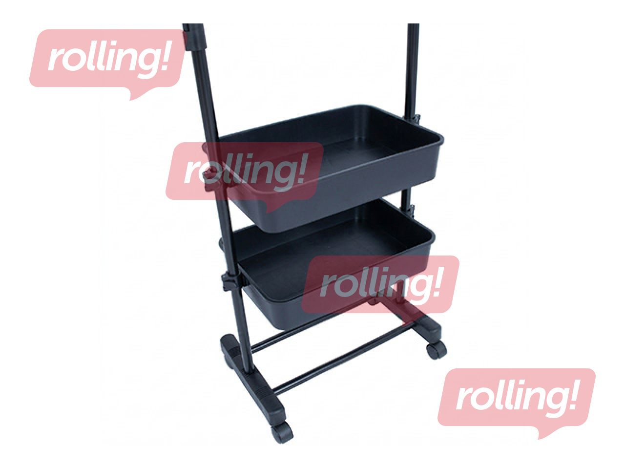 Riidestange Fergus, riiulitega, must, 47-77x29x92-165cm