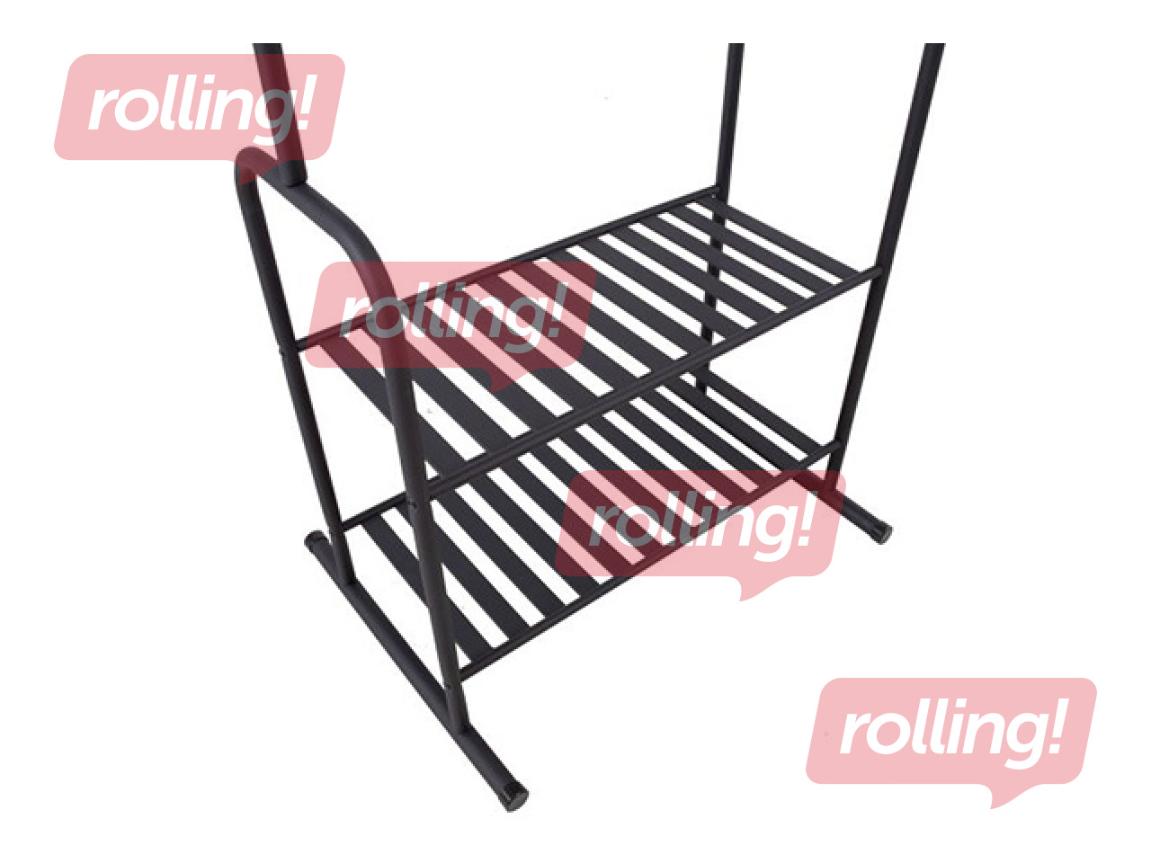 Riidestange Felix, riiulitega, must, 62x46x173cm