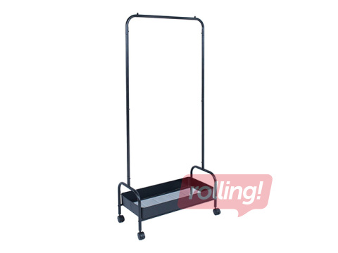 Riidestange Fraser, metallist, must, 74x35x168cm