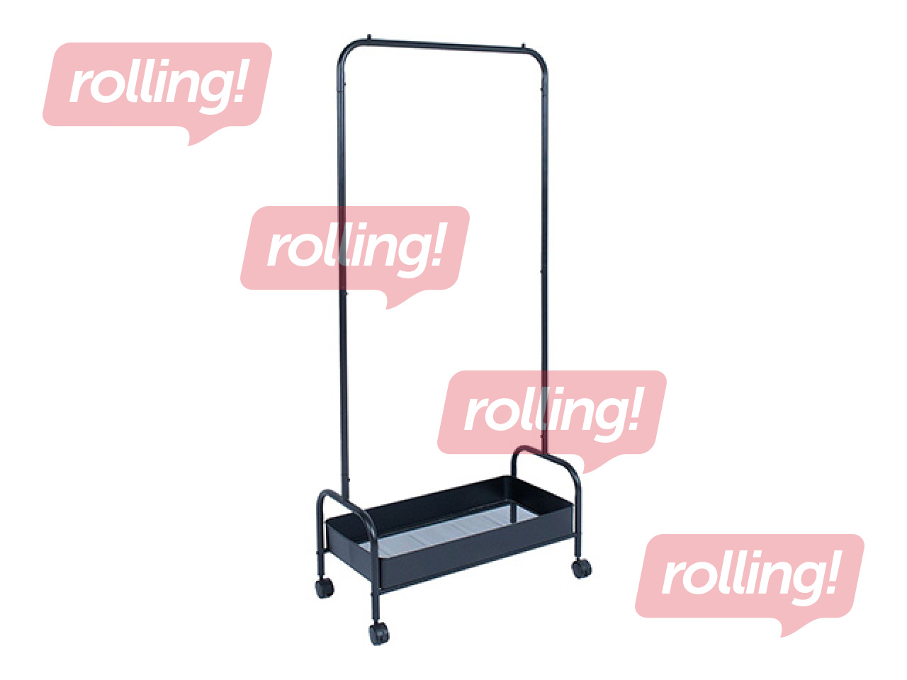 Riidestange Fraser, metallist, must, 74x35x168cm