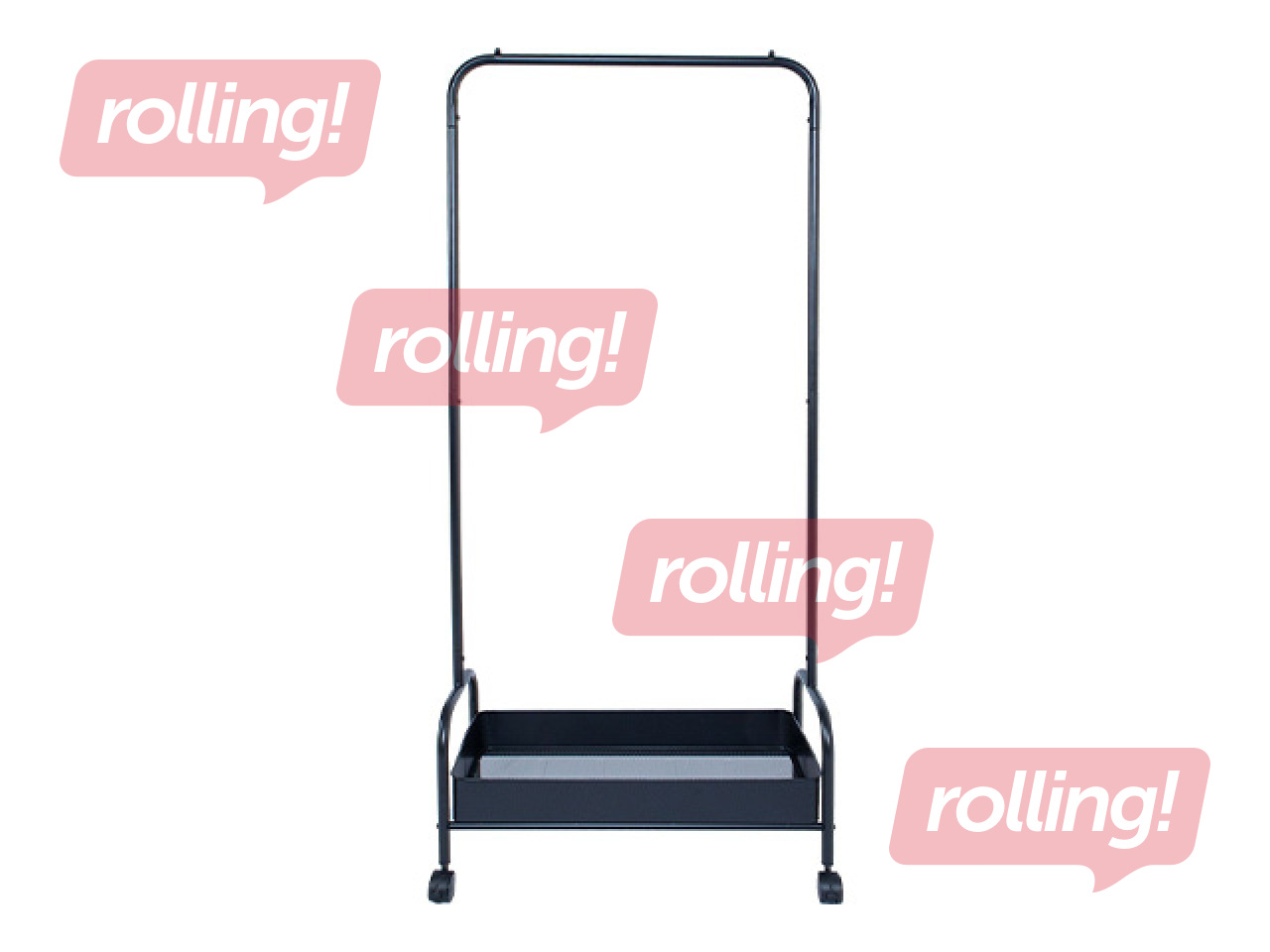 Riidestange Fraser, metallist, must, 74x35x168cm