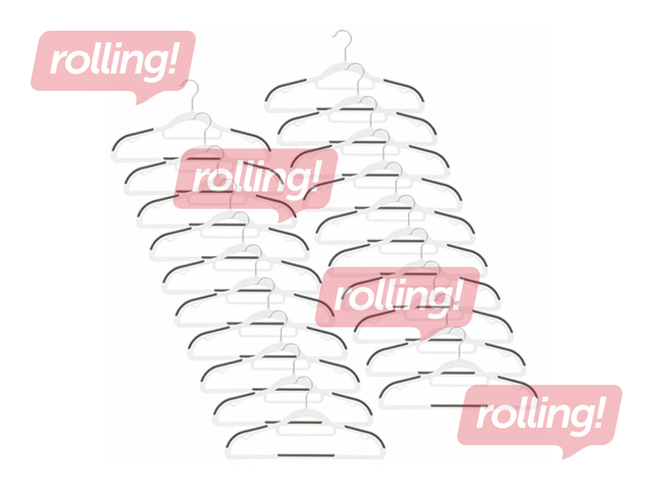 Riidepuud Springos, plastist, libisemiskindlad, valged, 20tk