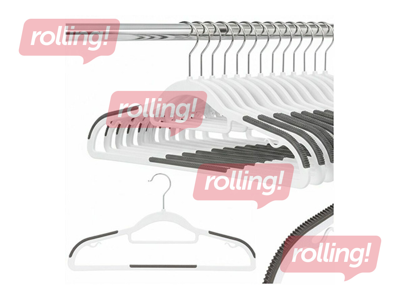Riidepuud Springos, plastist, libisemiskindlad, valged, 20tk