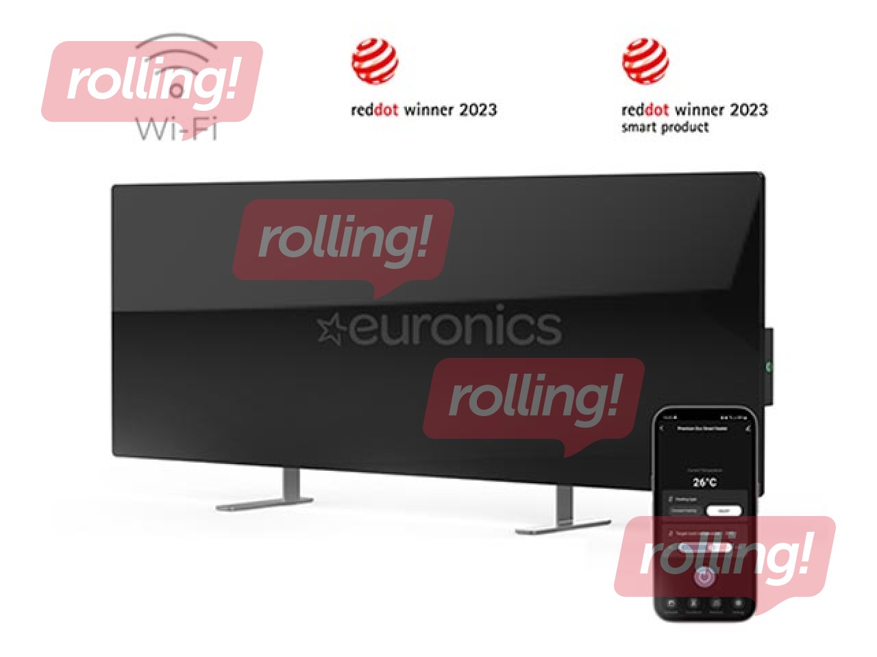 Viedais elektriskais sildītājs Aeno, 700+ W, melns