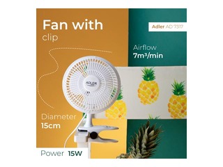 Laudaventilaator Adler, AD7317, 30W, ø15cm, valge