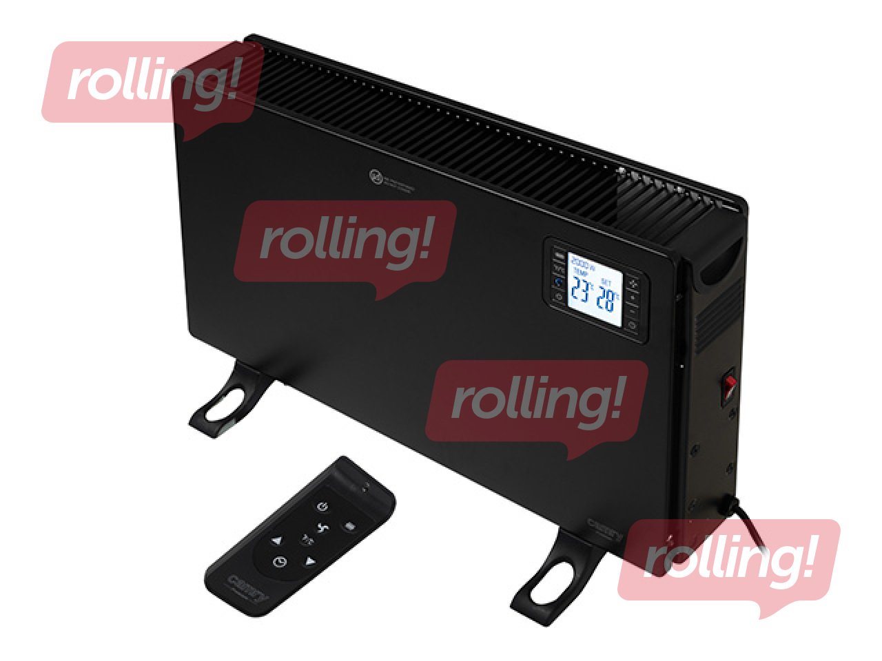 Konvekcijas ventilatora sildītājs ar tālvadības pulti 2000 W 3 jaudas līmeņi līdz 30 m² Melns CR7739