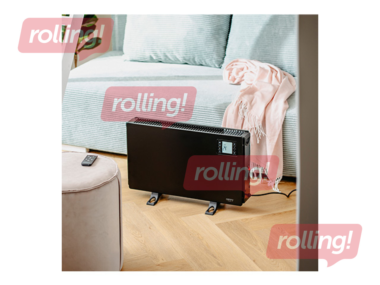 Konvekcijas ventilatora sildītājs ar tālvadības pulti 2000 W 3 jaudas līmeņi līdz 30 m² Melns CR7739