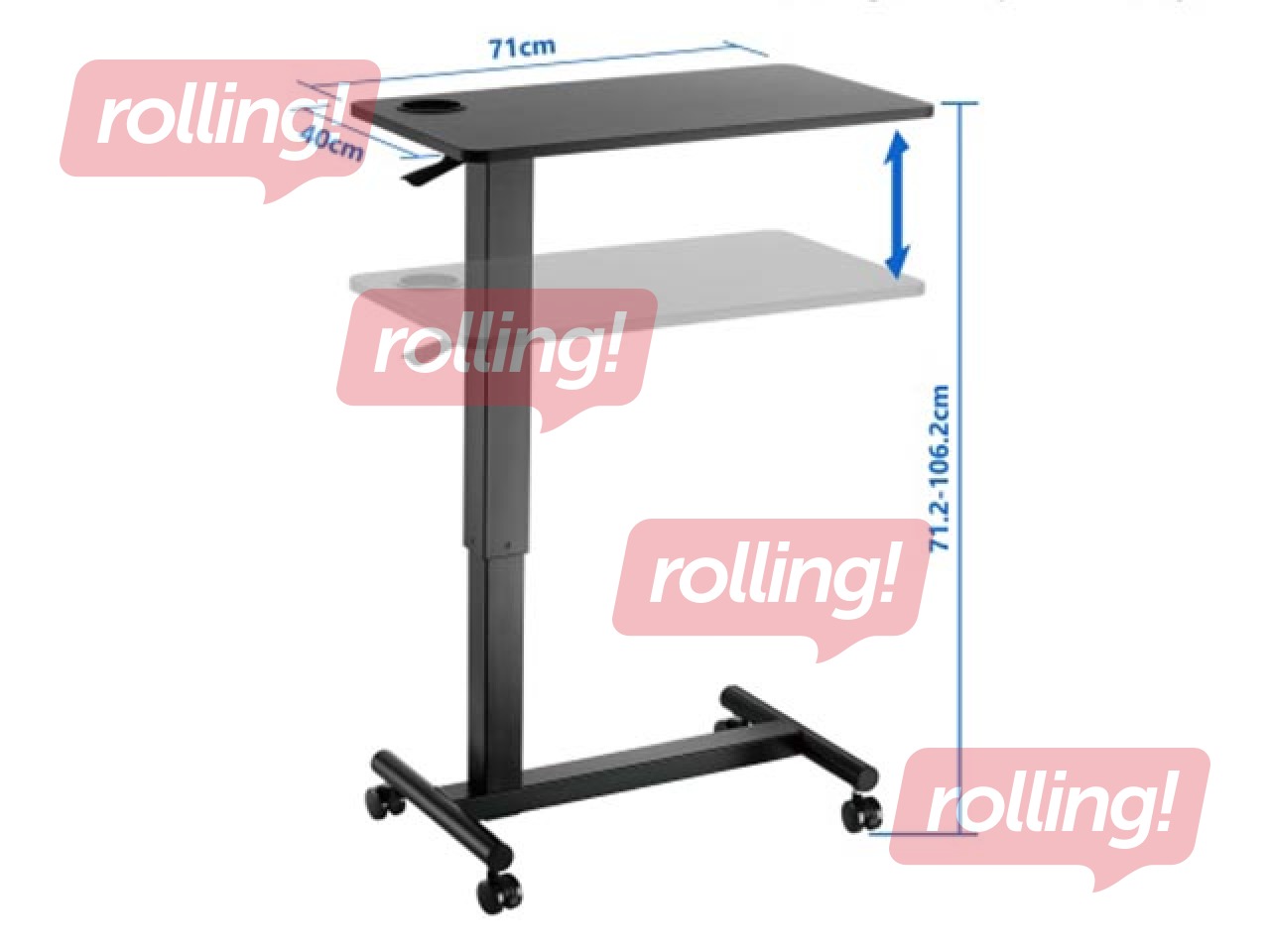 Reguleeritava kõrgusega laud Up Up, Forseti, must