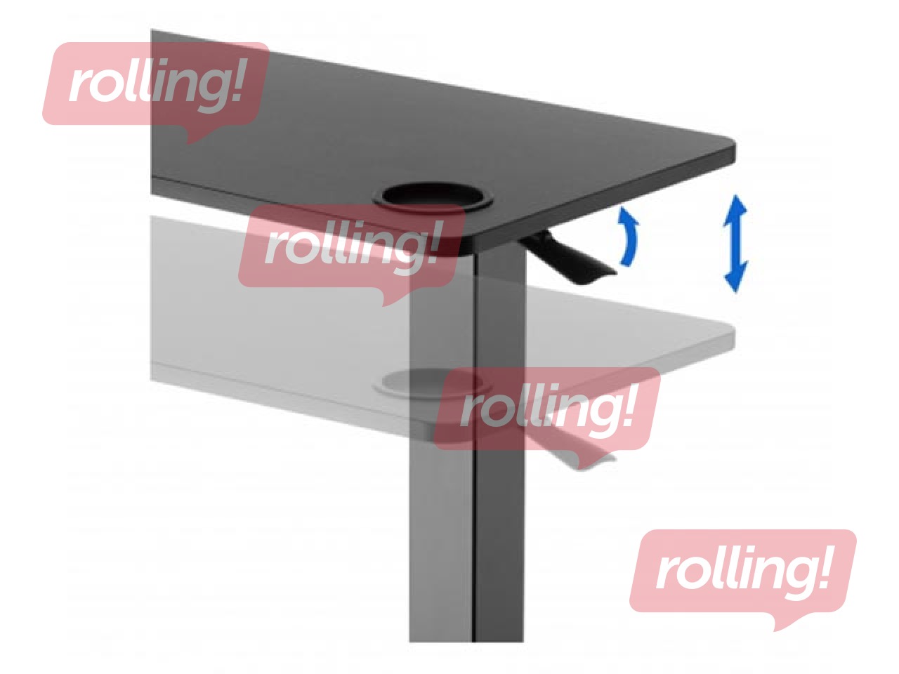 Reguleeritava kõrgusega laud Up Up, Forseti, must