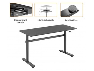 Reguleeritava kõrgusega laud Up Up Loki, must, 140x60cm