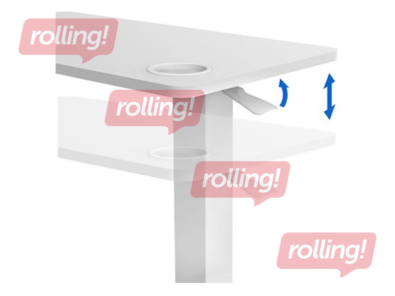 Reguleeritava kõrgusega laud Up Up, Forseti, valge