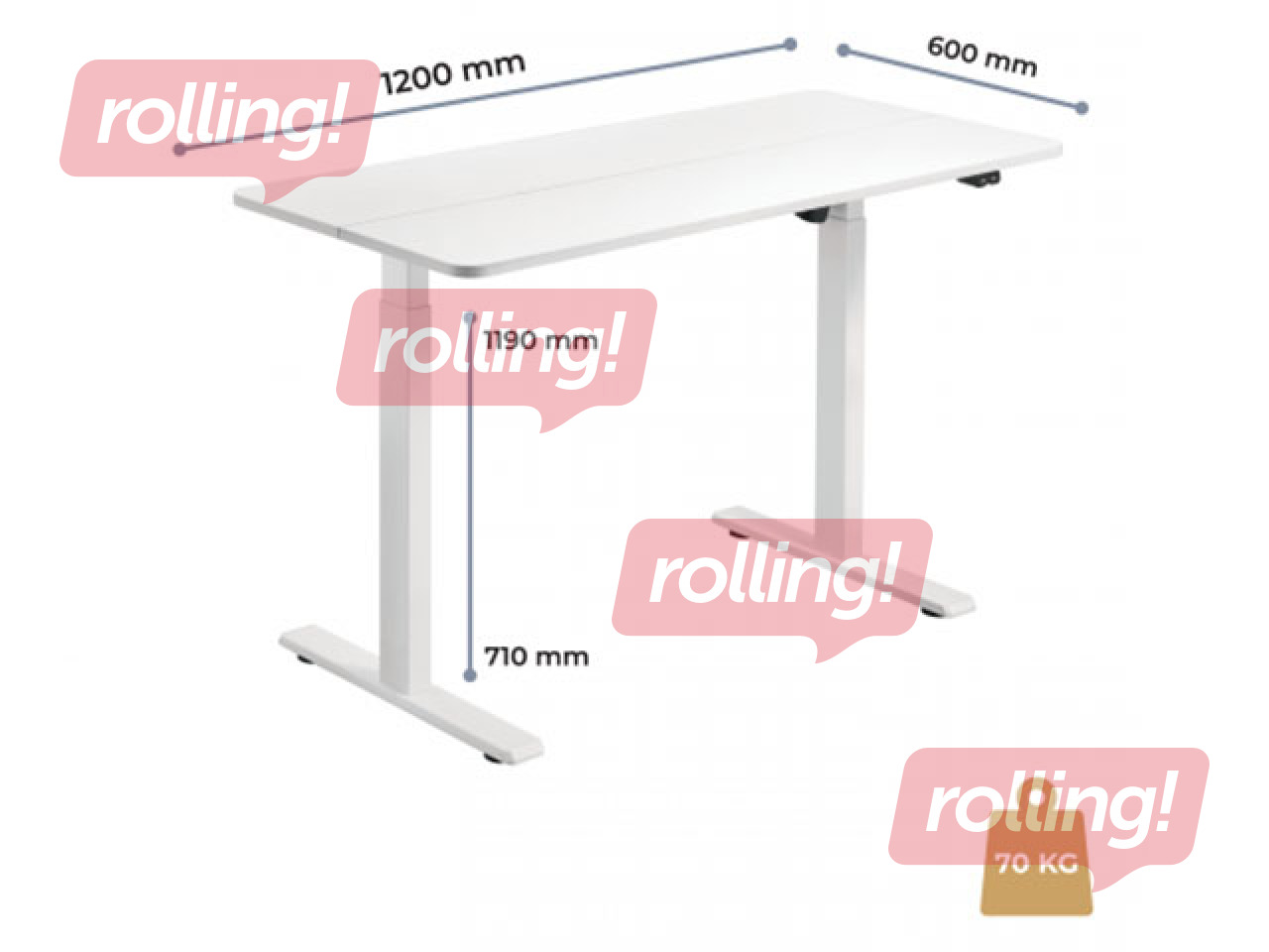 Electric height - adjustable table Up Up Frigg, white