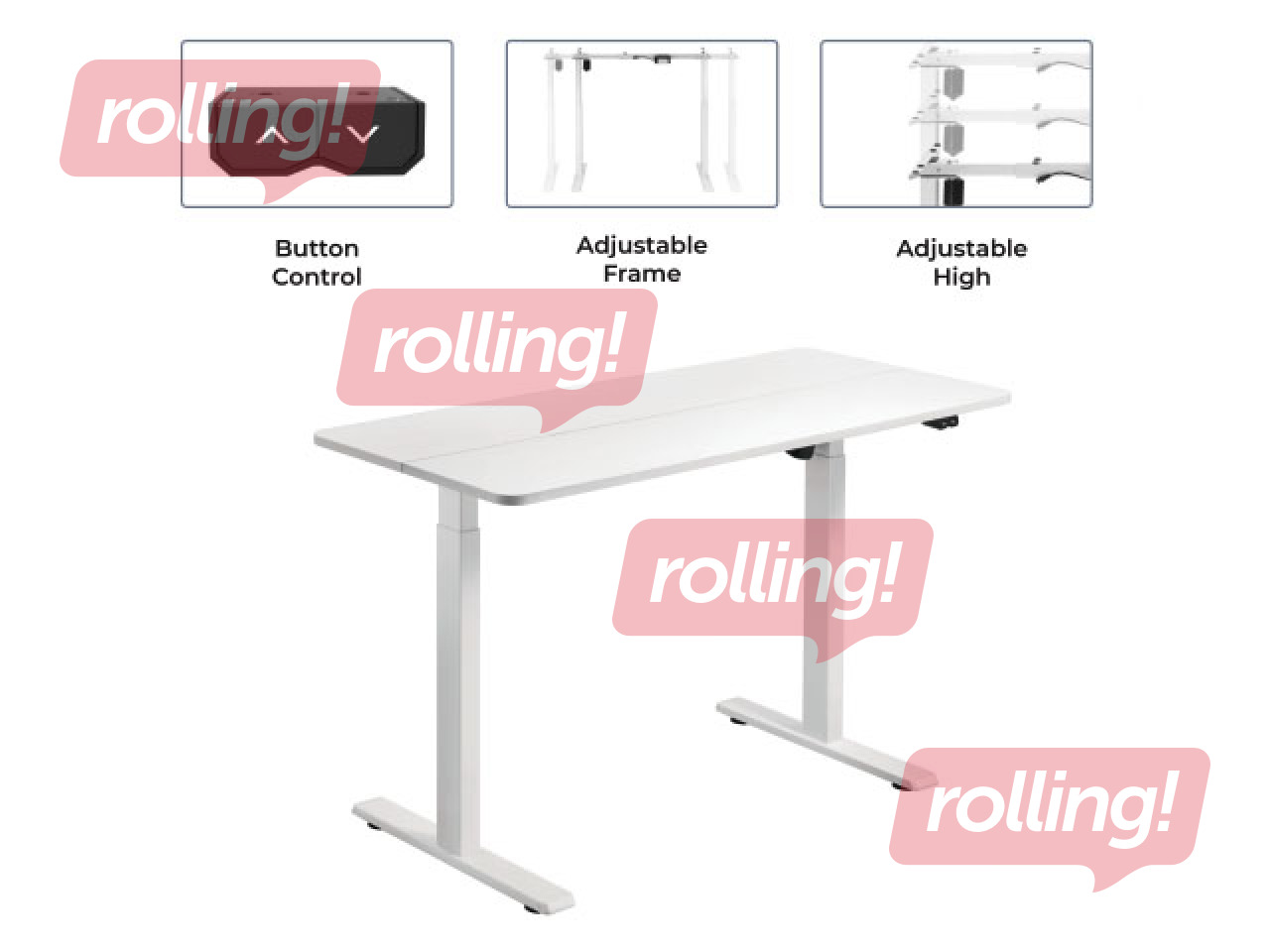Elektriline kõrgus – reguleeritav laud Up Up Frigg, valge