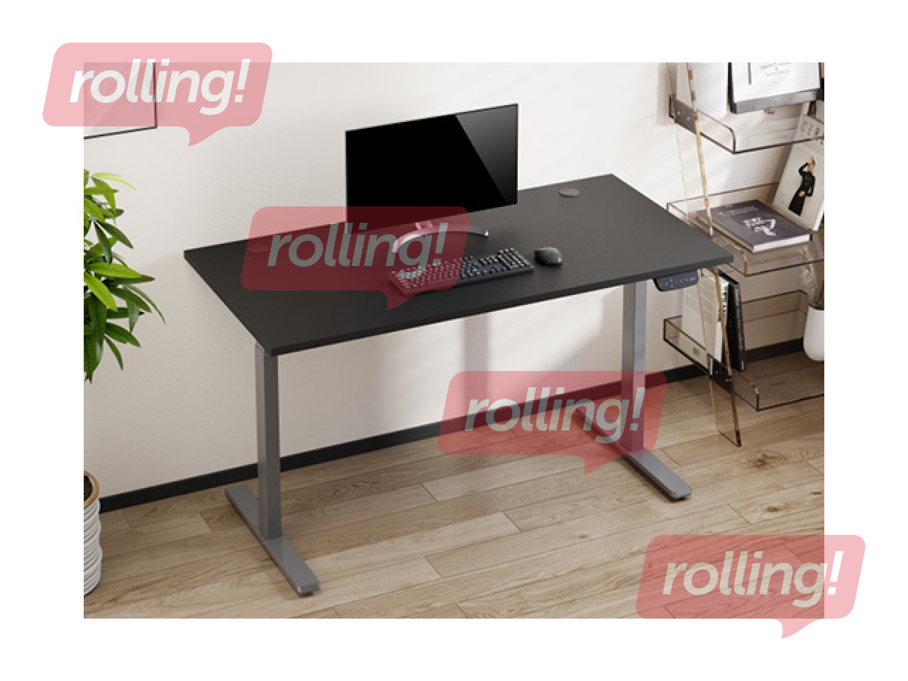 Elektriliselt kõrgusreguleeritav laud Up Up, Bjorn L, hall musta tööpinnaga