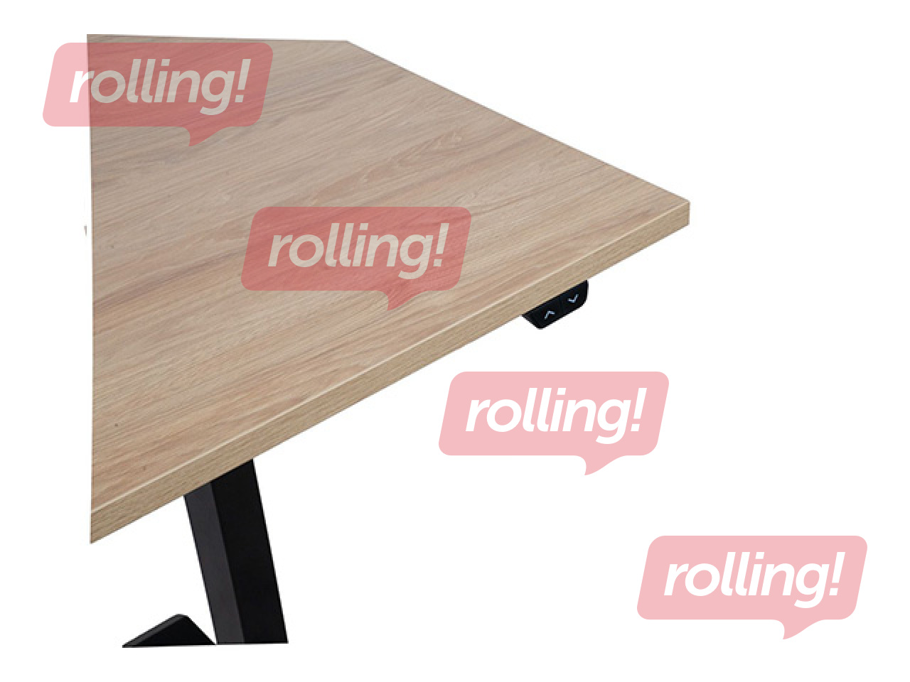 Kõrguses reguleeritav laud Ergo, must raam, hikkoripuidu toonis plaat, 160x80cm