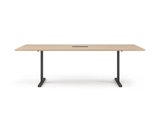 Koosolekulaud, Easy-2000, 6 istekohta, merevaigukollane tamm, mustad jalad